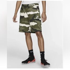Nike Camo Shorts Men’s Size XL| Green Camouflage Fleece Cotton Blend
